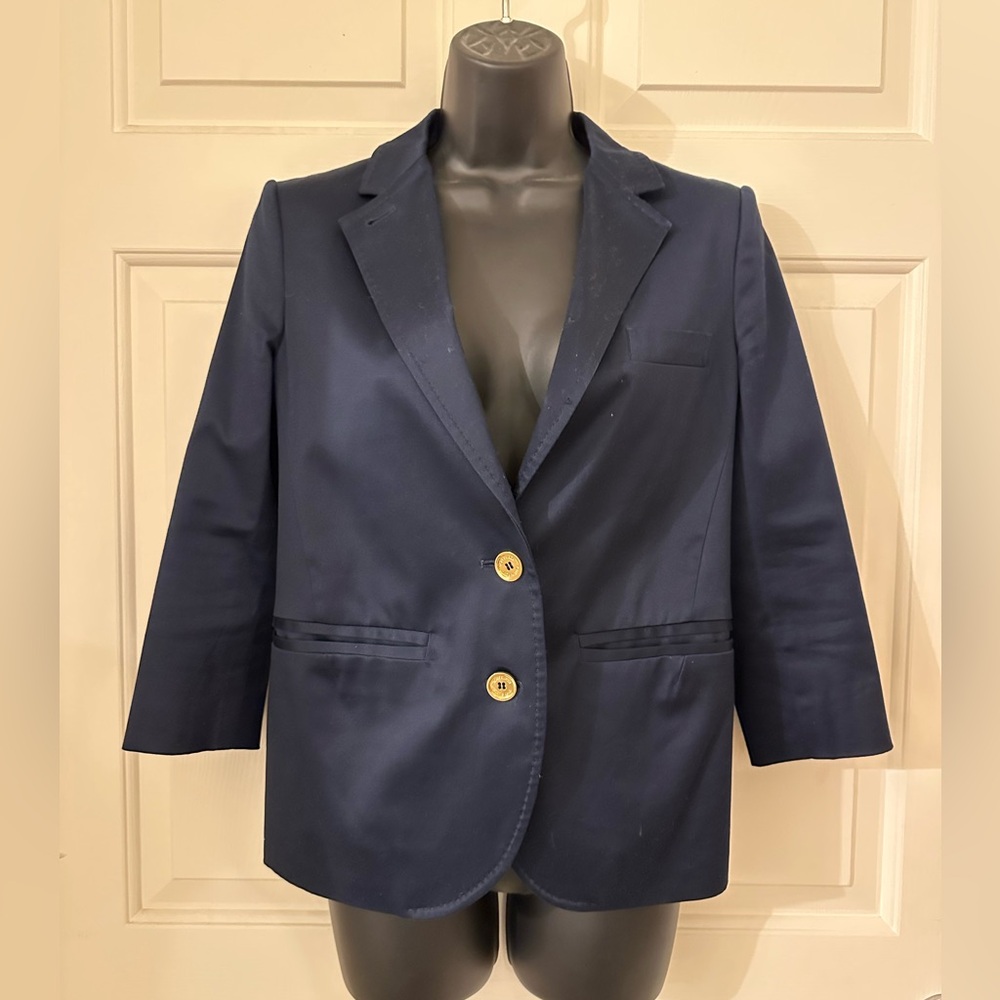 Navy Blue Tory Burch Jacket Blazer with Gold Buttons Sz 2